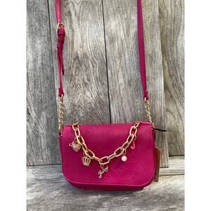 Juicy Couture Pink Crossbody Bag with Gold Chain Charms